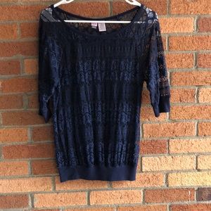 Blue lace shirt